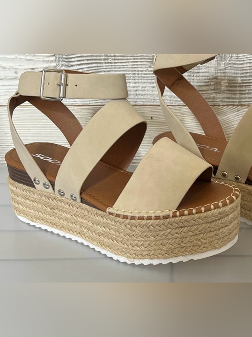 SODA Alpine Espadrille Strappy Sandal  Size 7